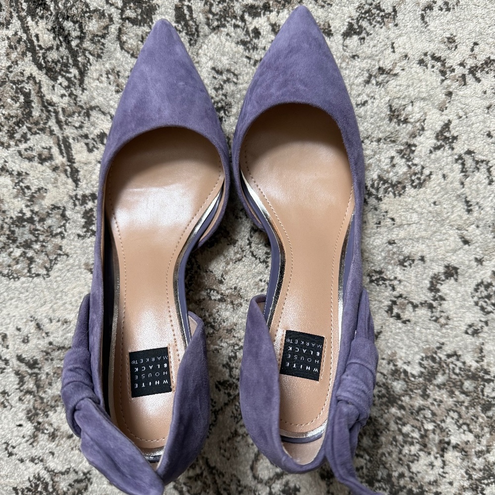 White House Black Market Lavender Bow Heels